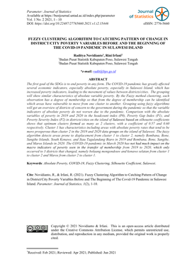 Fuzzy Clustering Algorithm to Catching Pattern of Change in District/City Poverty Variables Before and the Beginning of the Covid-19 Pandemic in Sulawesi Island