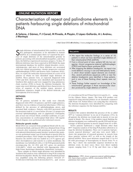 Characterisation of Repeat and Palindrome Elements in Patients