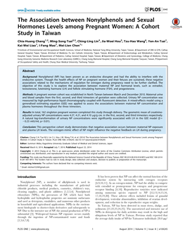 The Association Between Nonylphenols and Sexual Hormones Levels Among Pregnant Women: a Cohort Study in Taiwan