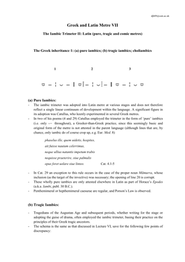 Greek and Latin Metre VII