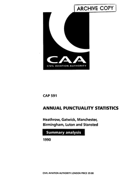 1990 Annual Punctuality Statistics Summary Analysis