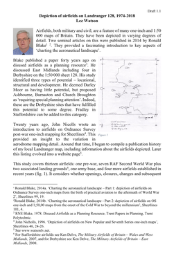 Depiction of Airfields on Landranger 128, 1974-2018 Lez Watson