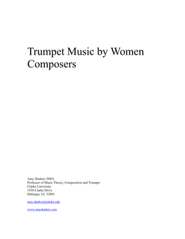 Trumpet Music by Women Composers