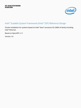 Intel® SSF Reference Design: Intel® Xeon Phi™ Processor, Intel® OPA