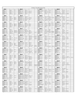 Bible Reading Plan Sheet