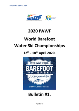 2020 IWWF World Barefoot Water Ski Championships Bulletin