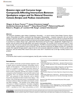 Brassica Nigra and Curcuma Longa Compounds Affecting Interactions Between Spodoptera Exigua and Its Natural Enemies Cotesia Flav