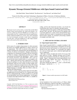 Dynamic Message-Oriented Middleware with Open Sound Control and Odot