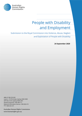 People with Disability and Employment