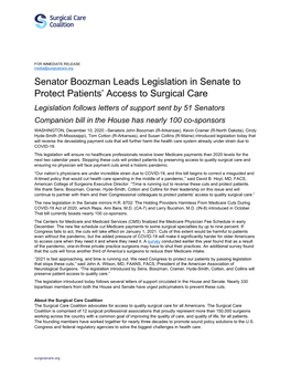 Senator Boozman Leads Legislation in Senate to Protect Patients