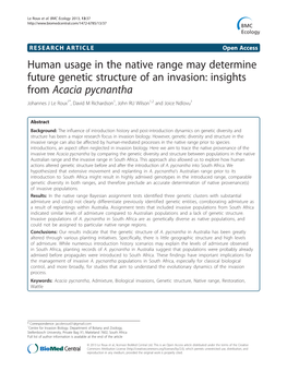 Human Usage in the Native Range May Determine Future Genetic Structure of an Invasion