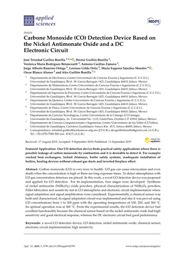 Carbone Monoxide (CO) Detection Device Based on the Nickel Antimonate Oxide and a DC Electronic Circuit