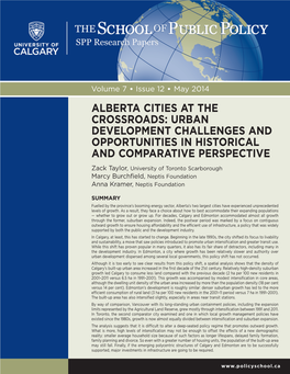 Alberta Cities at the Crossroads: Urban Development Challenges and Opportunities in Historical and Comparative Perspective