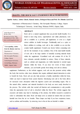 World Journal of Pharmaceutical Research SJIF Impact Factor 6.805 Dhrubo Et Al