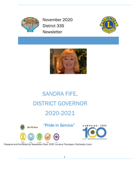 Sandra Fife, District Governor 2020-2021