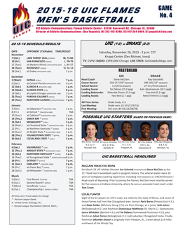 2015-16 Uic Flames Men's Basketball