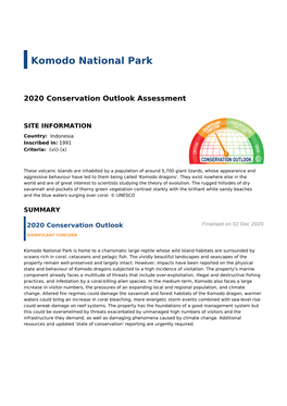 2020 Conservation Outlook Assessment