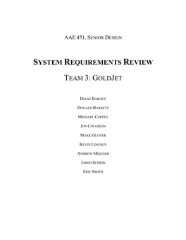 System Requirements Review