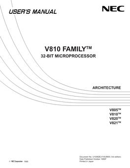 V810 Familytm 32-Bit Microprocessor