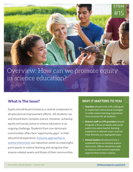 Equity in Science Education?