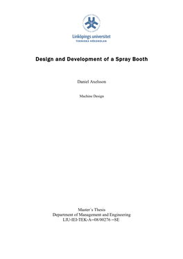 Design and Development of a Spray Booth