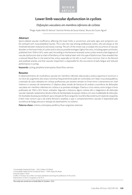 Lower Limb Vascular Dysfunction in Cyclists Disfunções Vasculares Em Membros Inferiores De Ciclistas