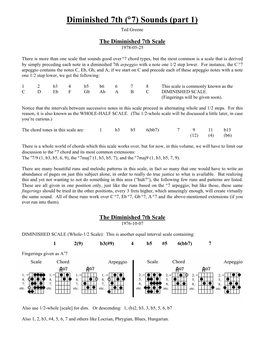 Diminished 7Th (°7) Sounds (Part 1)