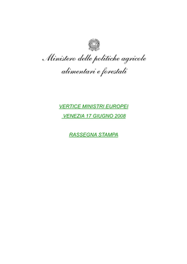 Ministero Delle Politiche Agricole Alimentari E Forestali