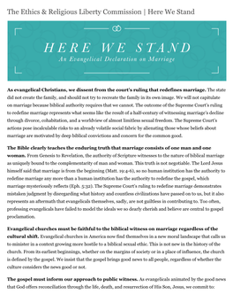 The Ethics & Religious Liberty Commission | Here We Stand