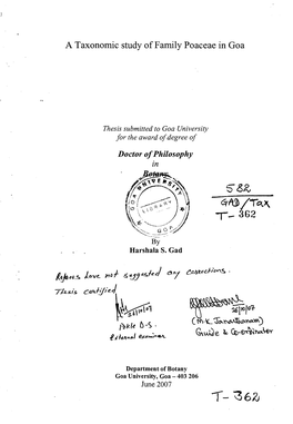 A Taxonomic Study of Family Poaceae in Goa C7