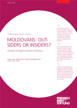 Moldovans: out Siders Or Insiders?