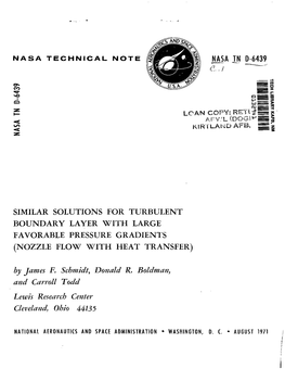 Nasa L N D-6439 Similar Solutions for Turbulent