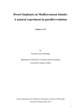 Dwarf Elephants on Mediterranean Islands: a Natural Experiment in Parallel Evolution