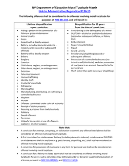 Moral Turpitude Matrix