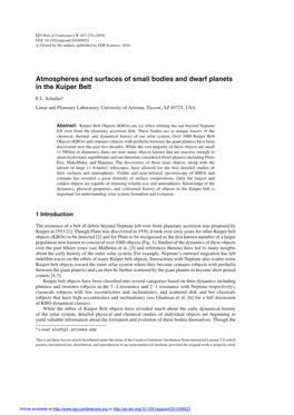 Atmospheres and Surfaces of Small Bodies and Dwarf Planets in the Kuiper Belt