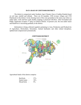 Data Base of Chittoor District