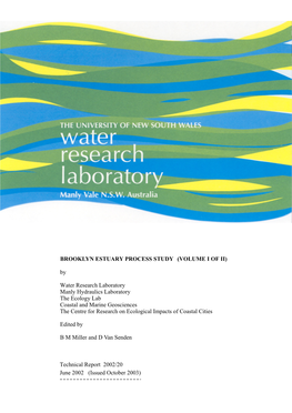 BROOKLYN ESTUARY PROCESS STUDY (VOLUME I of II) By