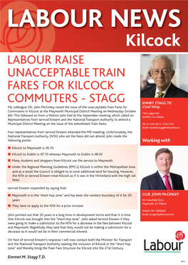 Kilcock LABOUR RAISE UNACCEPTABLE TRAIN FARES for KILCOCK