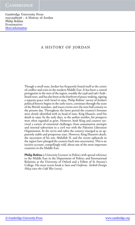 A History of Jordan Philip Robins Frontmatter More Information
