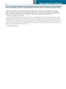 SUPPLEMENTARY APPENDIX Improved Classification of Leukemic B-Cell Lymphoproliferative Disorders Using a Transcriptional and Genetic Classifier