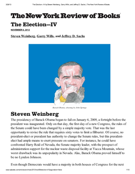 The Election—IV Steven Weinberg