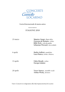 Concerti Delle Camelie 2018