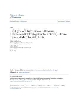 Telmatogeton Torrenticola): Stream Flow and Microhabitat Effects Mark Eric Benbow University of Dayton, Mbenbow1@Udayton.Edu