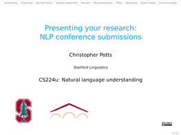 Presenting Your Research: NLP Conference Submissions