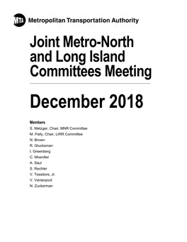 Joint Metro-North and Long Island Committees Meeting