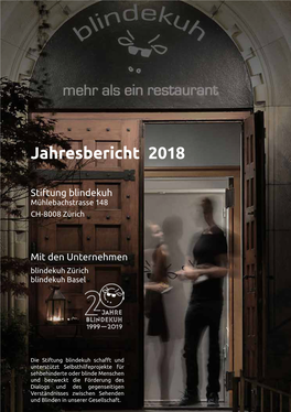 Jahresbericht Der Stiftung Blindekuh 2018