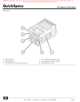 Quickspecs HP Integrity Rx7640 Server Overview