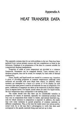 Heat Transfer Data