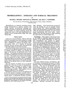 Hemiballismus: /Etiology and Surgical Treatment by Russell Meyers, Donald B
