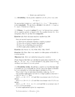 1. Modular Arithmetic